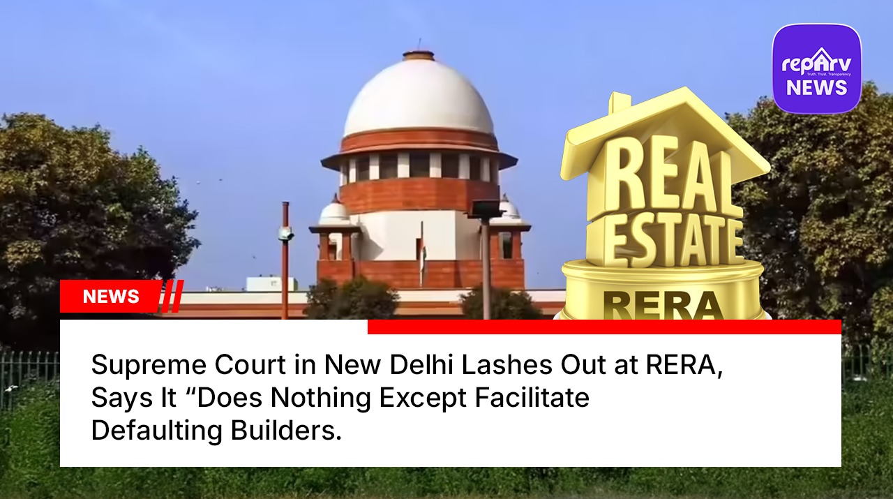 Supreme Court in New Delhi Lashes Out at RERA, Says It “Does Nothing Except Facilitate Defaulting Builders.”